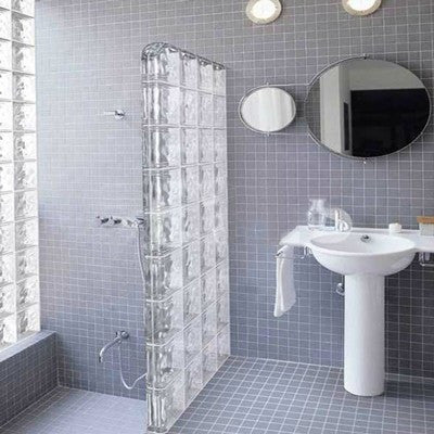 Terminal Doble Bloque de Vidrio Clear 19x19x8 Double End Wave - 3