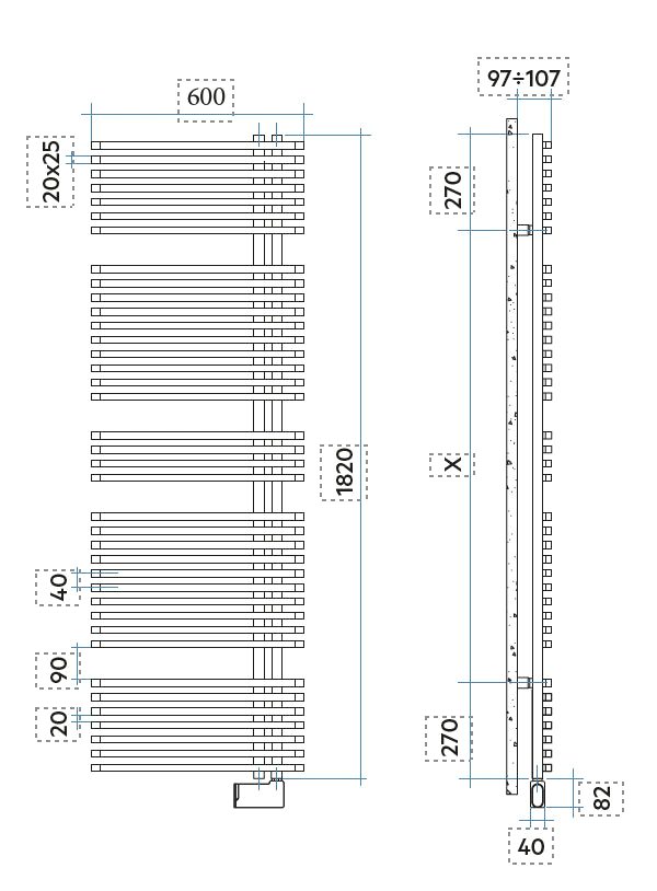 Toallero radiador eléctrico Jazz_s IRSAP - 6