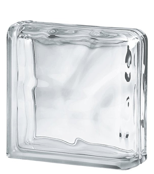 Terminal Doble Bloque de Vidrio Clear 19x19x8 Double End Wave  - 1