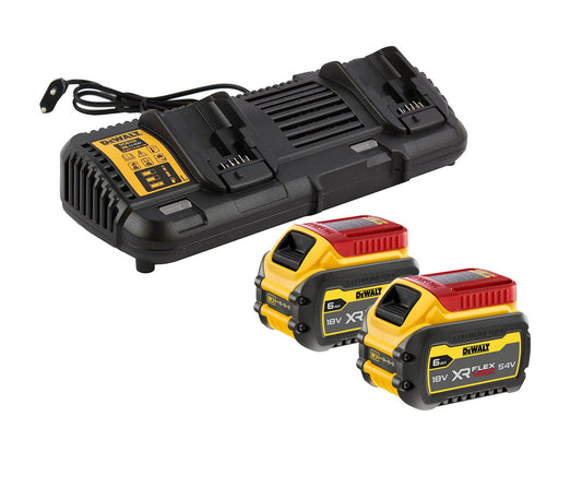 Kit 2 XR Flexvolt 54V/18V 6.0Ah Rail Batteries and Double XR Flexvolt DCB132T2 Dewalt Charger