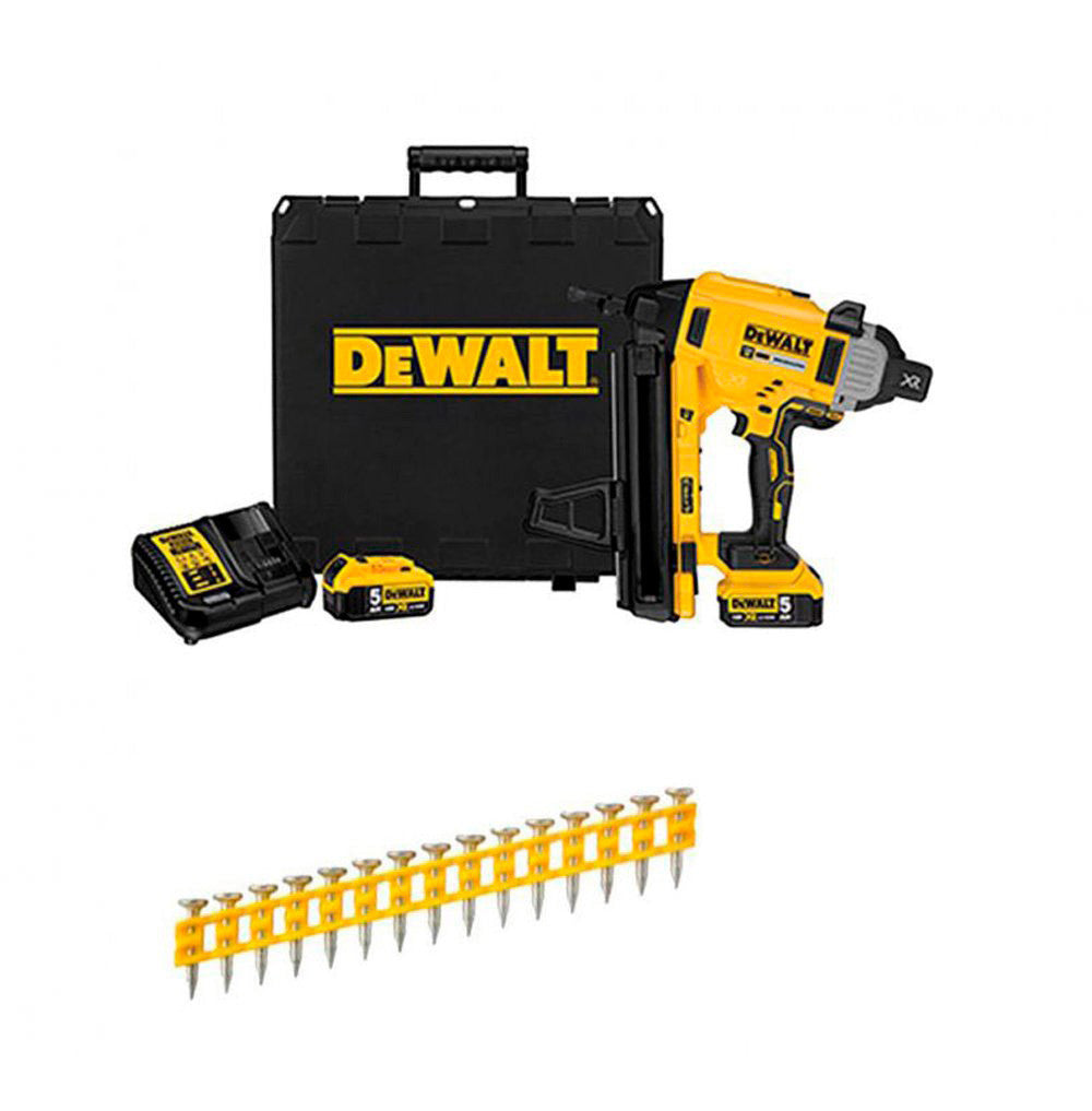 Combo Clavadora de Hormigón y Acero a Batería 18V DCN890P2 + 50.250 Clavos 20mm Dewalt