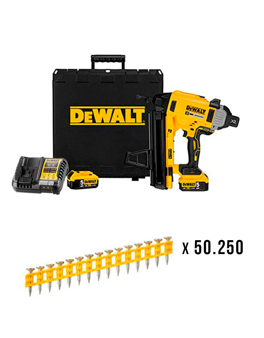 Dewalt 18V DCN890P2 Battery-Powered Concrete and Steel Nailer Combo + 50,250 20mm Nails