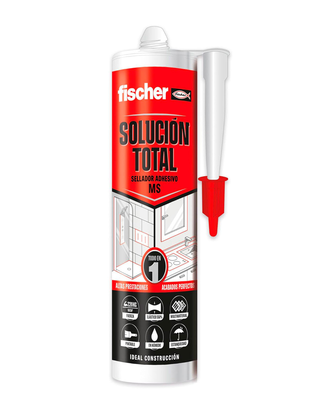 Cartucho Sellante Adhesivo MS Solucion Total 290ml Fischer FISCHER - 2