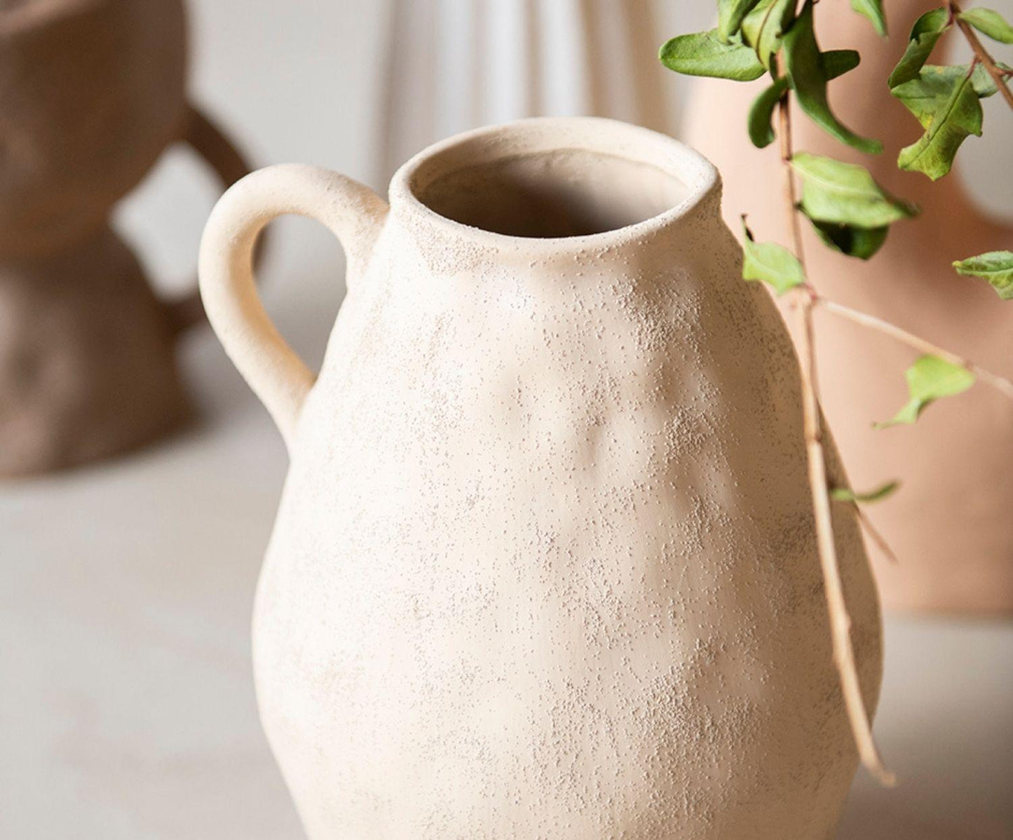 Beige stoneware vase Masaka 30 cm Andrea House