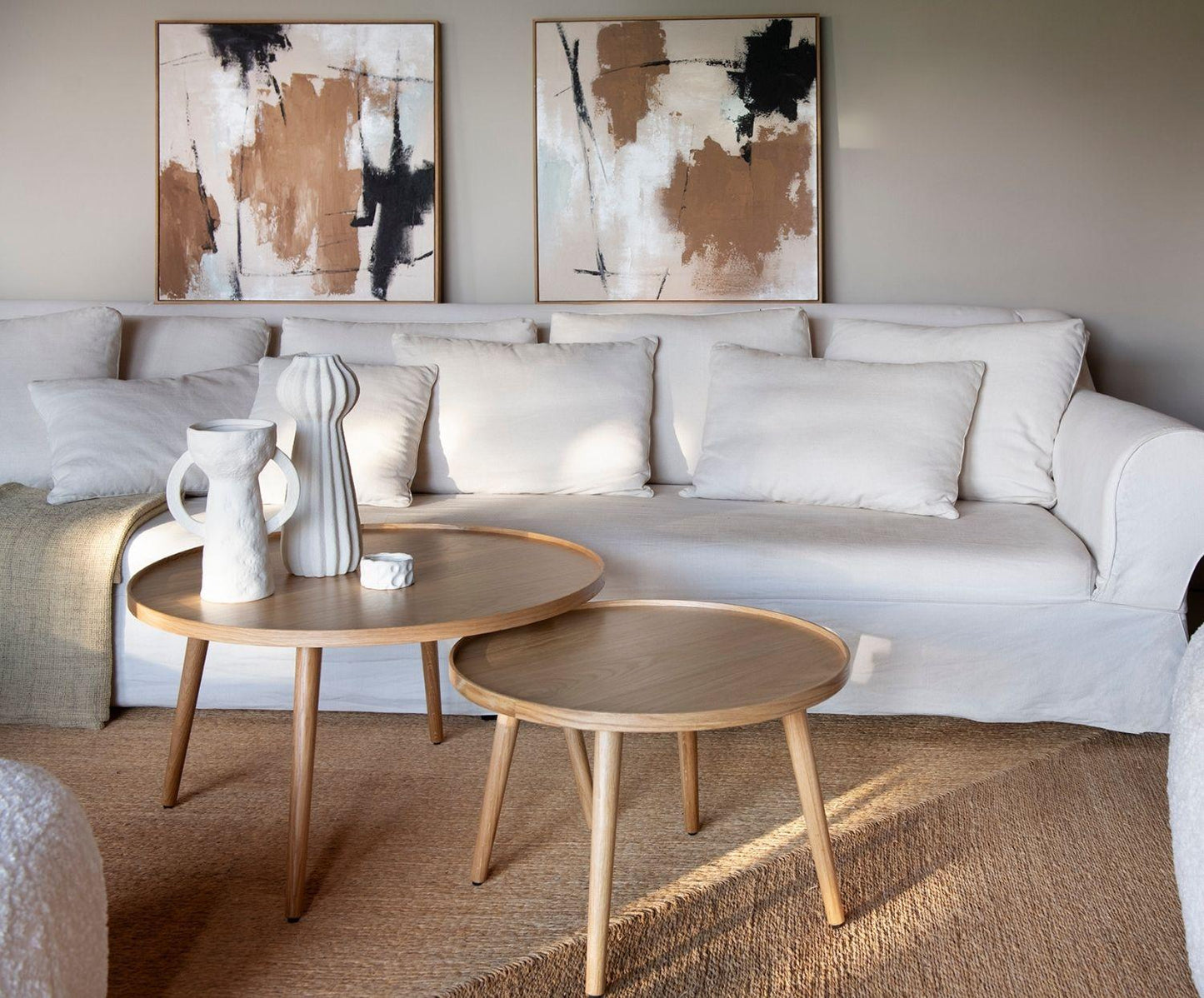 Jarrón decorativo de gres Kaduna blanco 30cm Andrea House