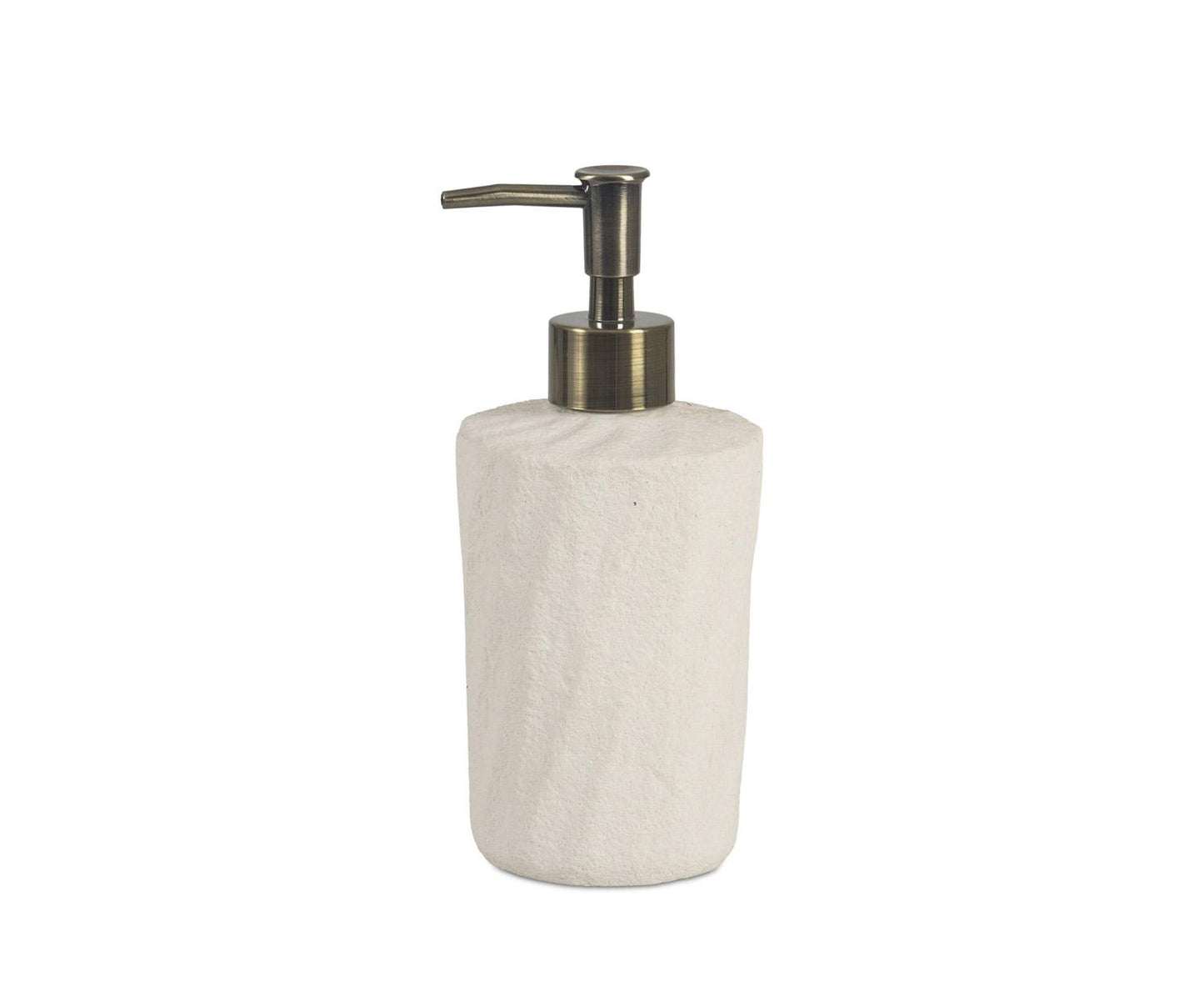 Sand beige ceramic bathroom dispenser Ø8x18.5cm Andrea House