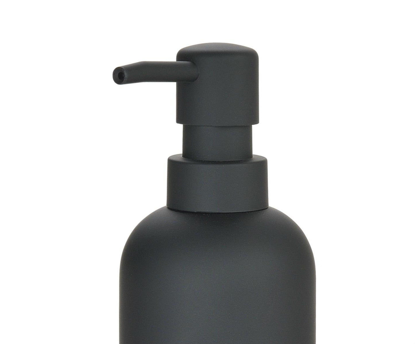 Black resin bathroom dispenser Ø6.5x18.5cm Andrea House