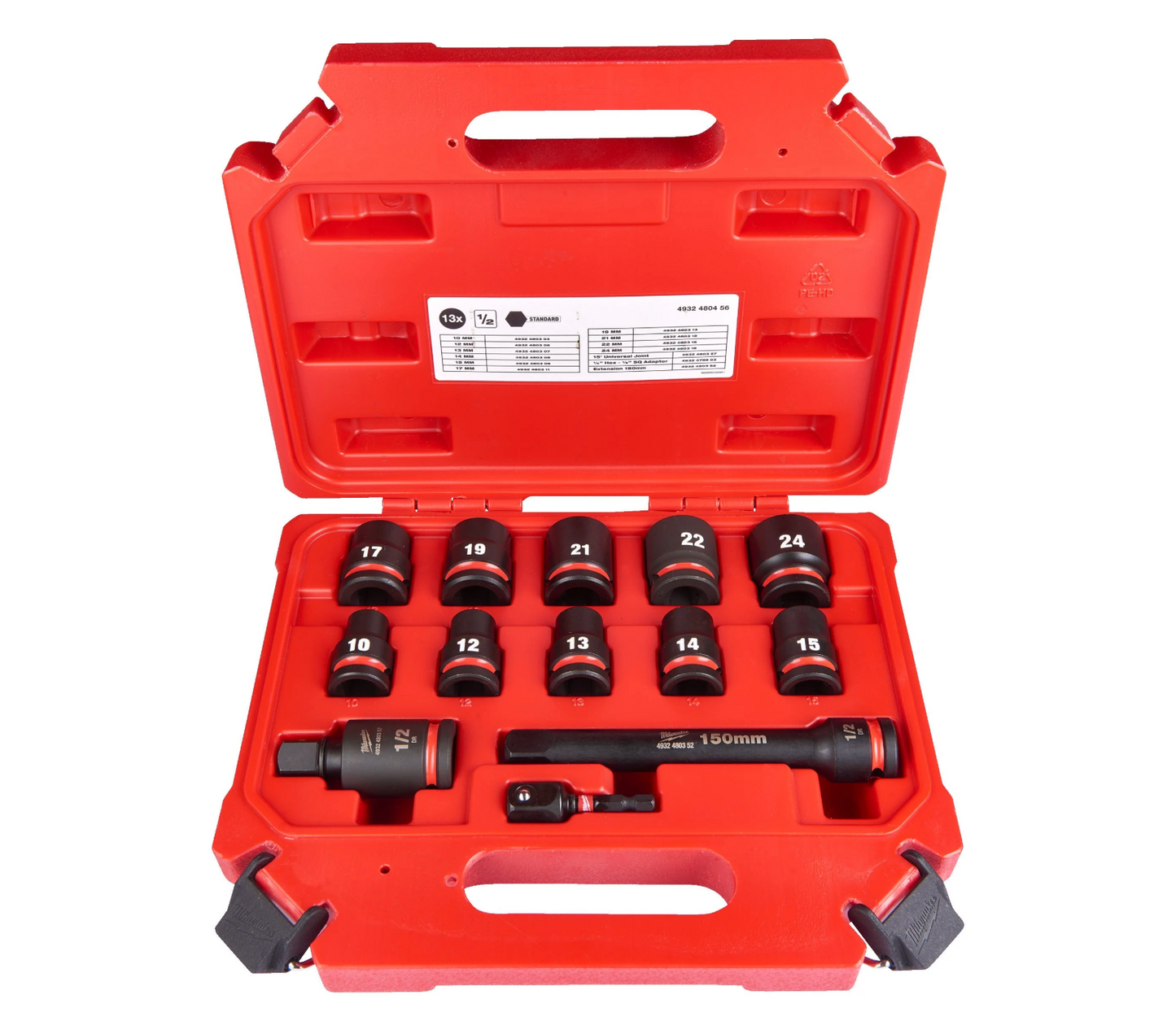 Milwaukee 13-Piece Short Impact Socket Set with 1/2" Drive