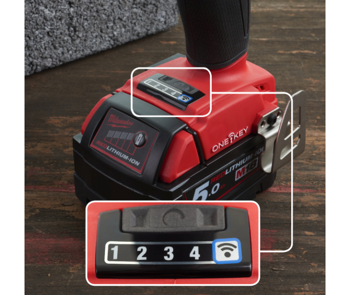 Milwaukee M18 FUEL ONE-KEY 1/2" Impact Wrench + 2 5Ah Batteries + Charger + Case, M18 ONEFHIWF12-502X
