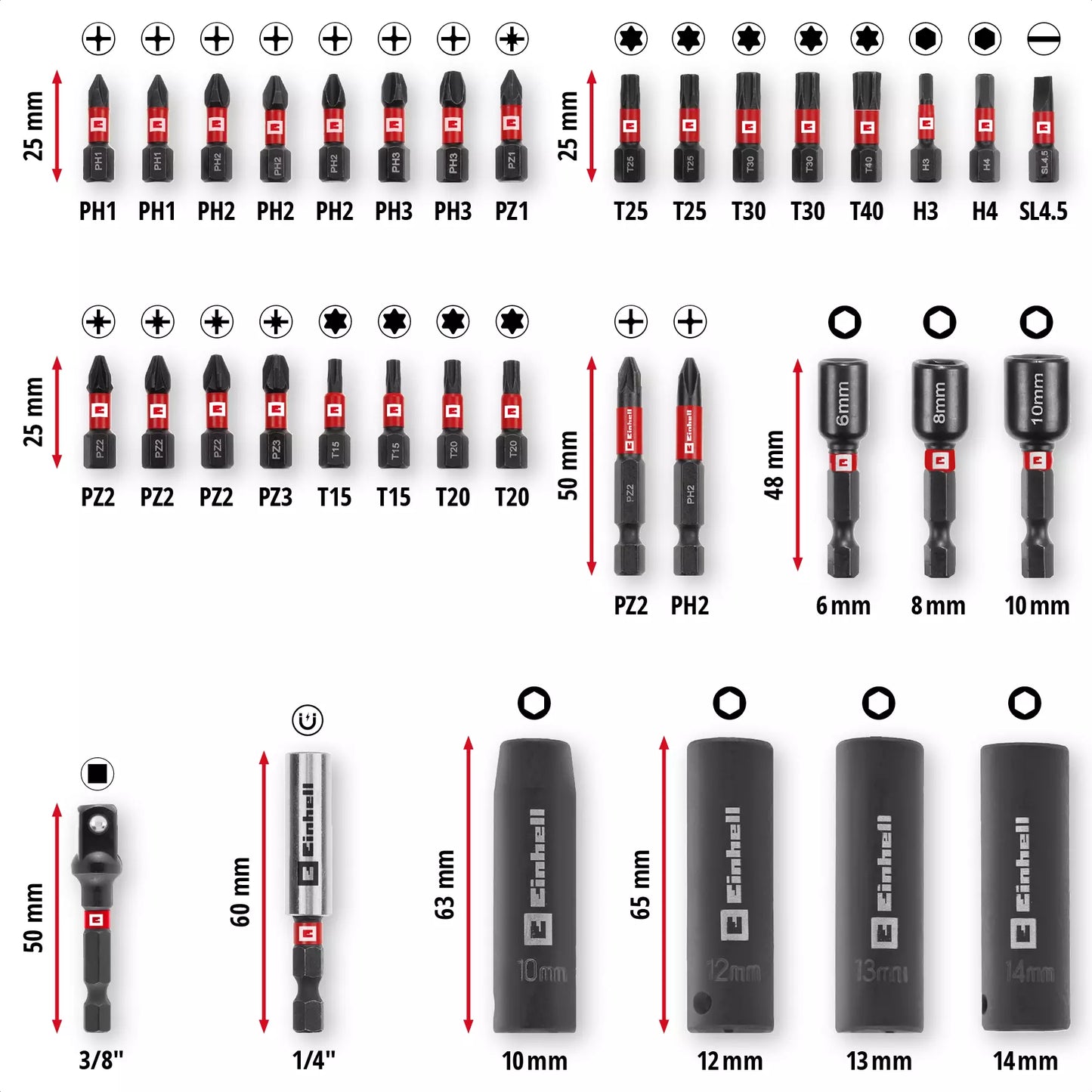 Einhell M-CASE 35-piece bit and socket set 49109230
