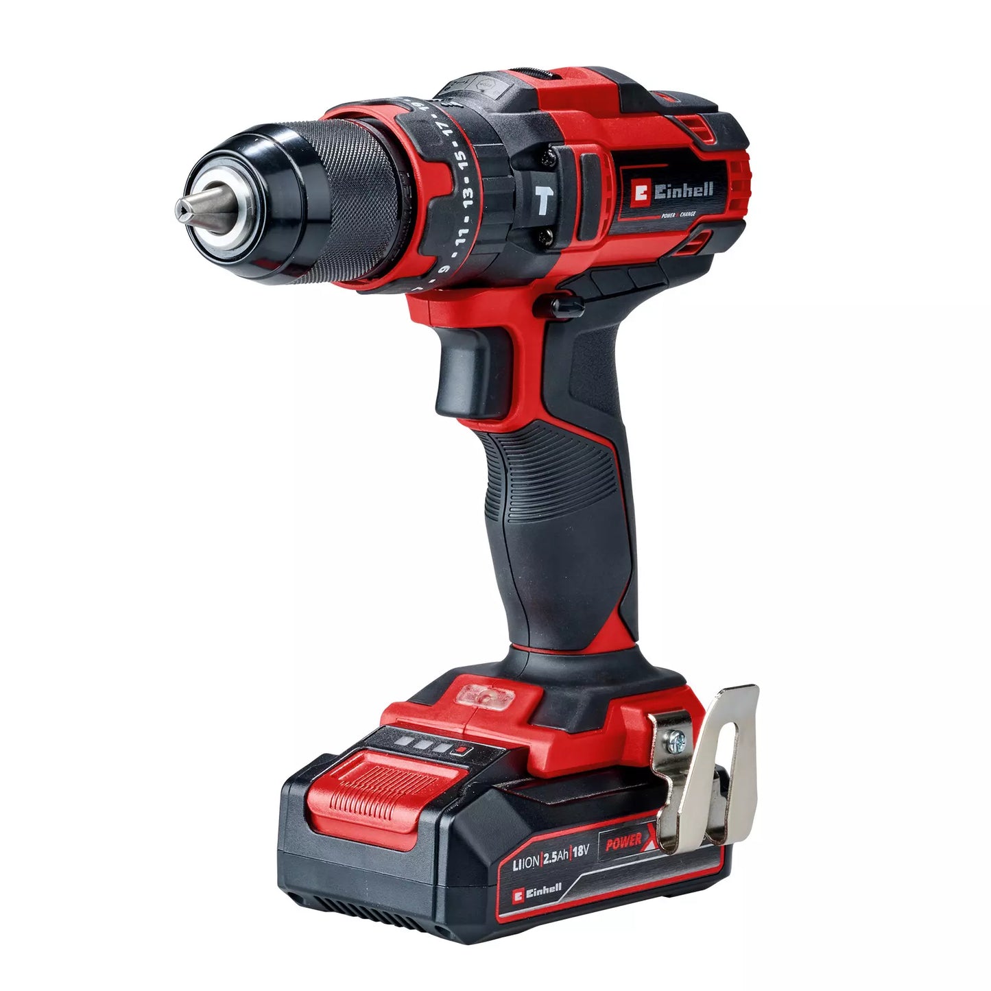 18V cordless hammer drill with 2 2.5Ah batteries and charger TE-CD 18/44 Li-i Einhell