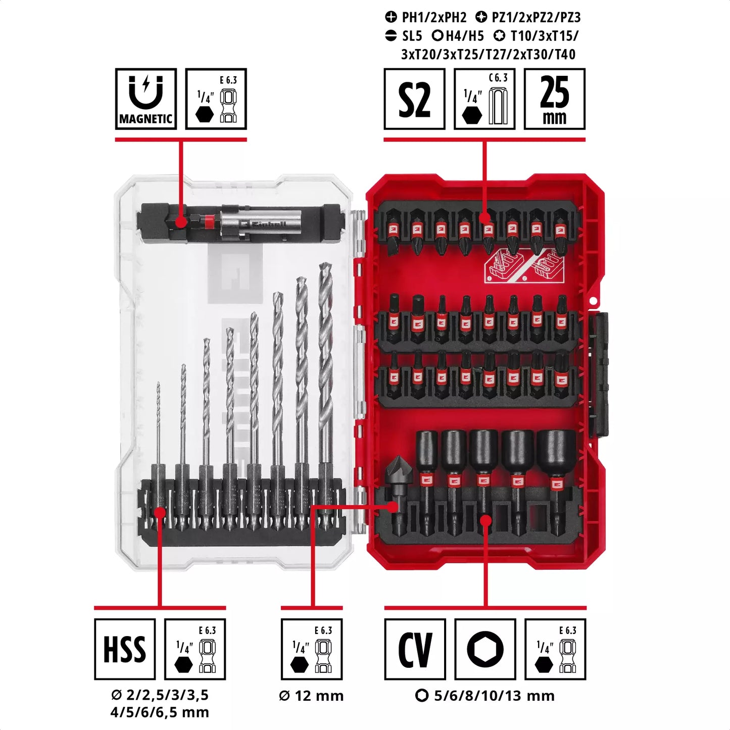 M-CASE 39-piece bit and drill bit set Einhell 49108773