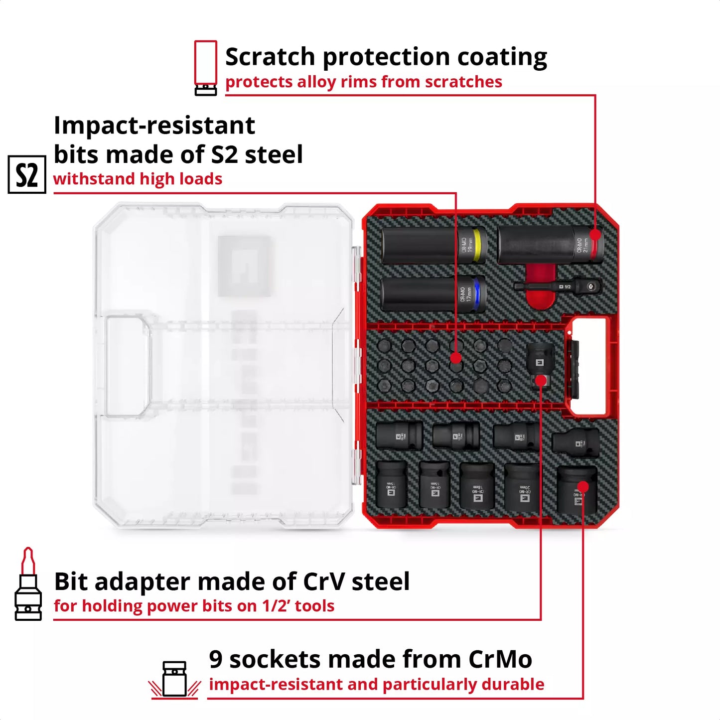 Einhell 49109288 32-piece impact socket set
