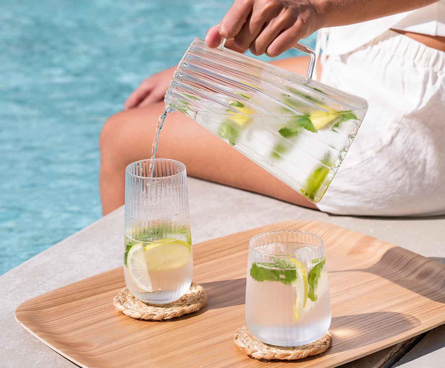 Andrea House 1L Glass Water Pitcher