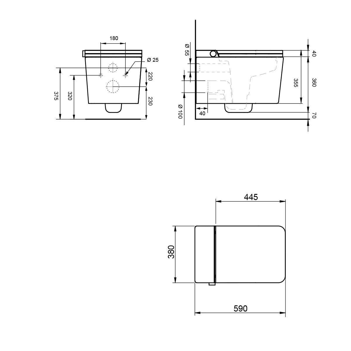 Mizubath Wall Hung Japanese Toilet with Smart Cleaning