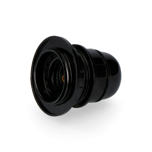 Approved E-27 half-threaded lamp holder + black washer, EDM