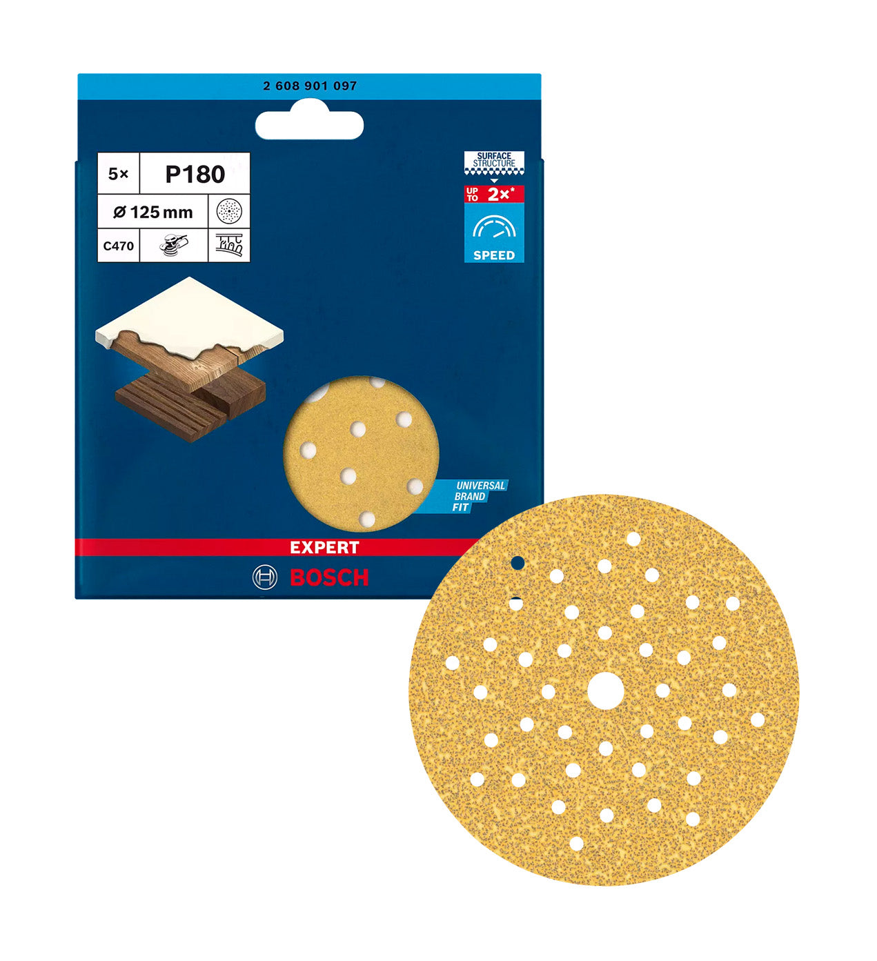 Bosch Expert C470 125mm sanding disc 5 pcs