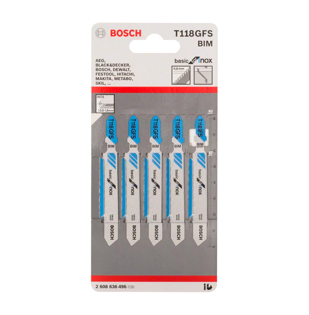 Jigsaw blade 83mm T 118 GFS 5pcs Bosch