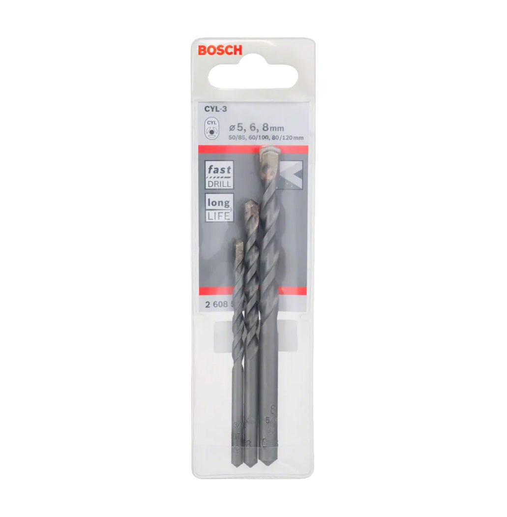 Set of 3 drill bits for concrete CYL-3 5/6/8mm Bosch