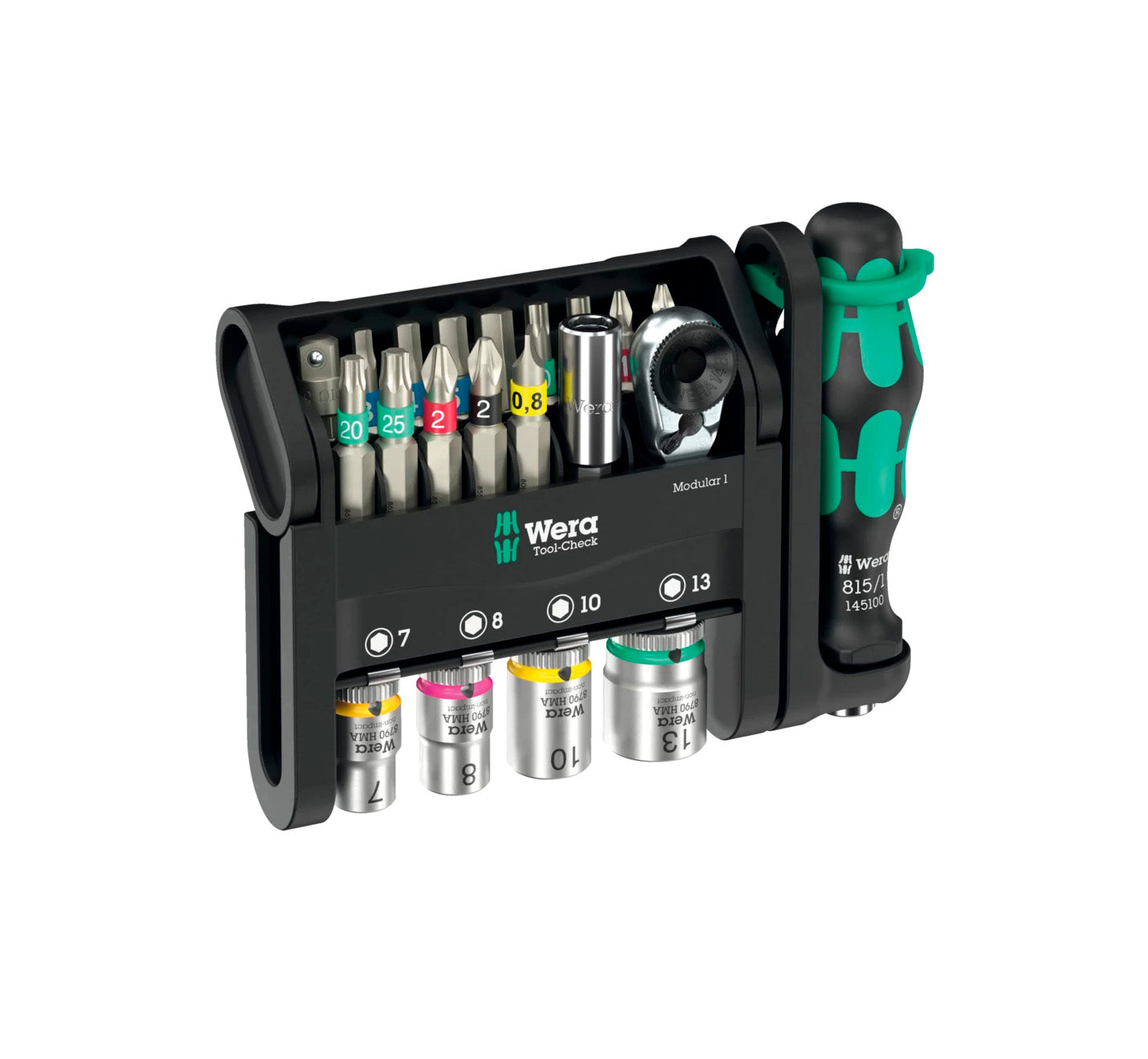 Tool-Check Modular 1 Compact 21-Piece Set with Ratchet and Handles Kraftform Wera 049000